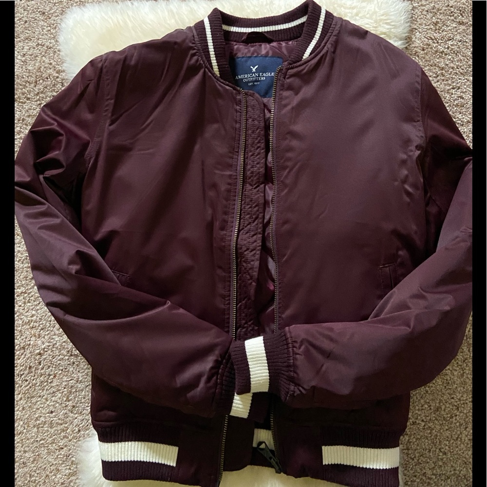 Burgundy Bomber Jacket